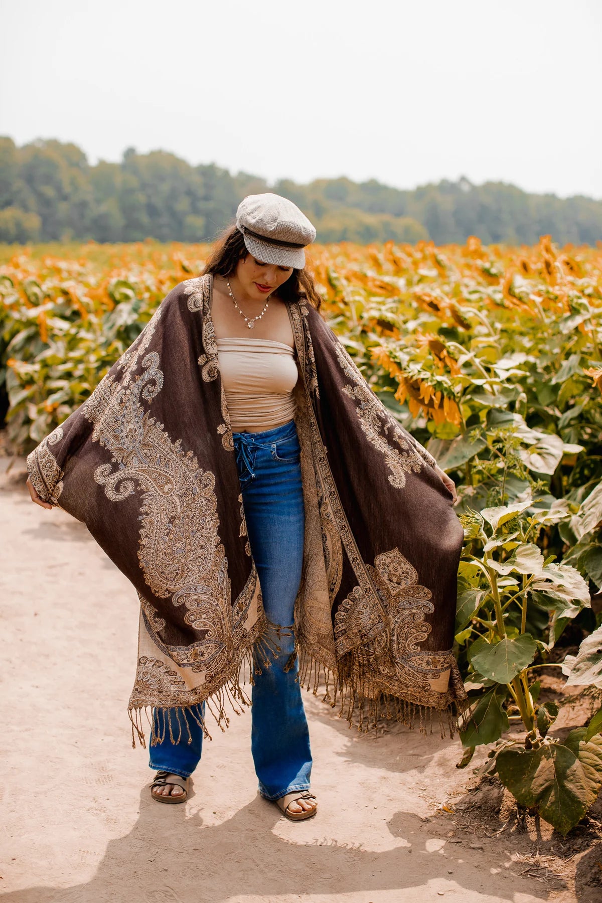 SWAN SONG KIMONO- CHOCOLATE