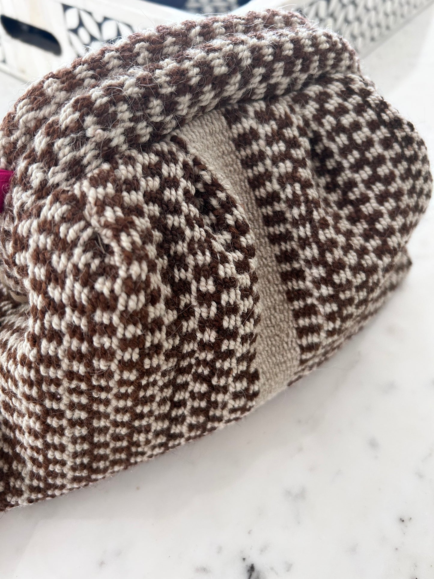 Luna Kiss Lock Frame Clutch - Alpaca in Browns and Ivory