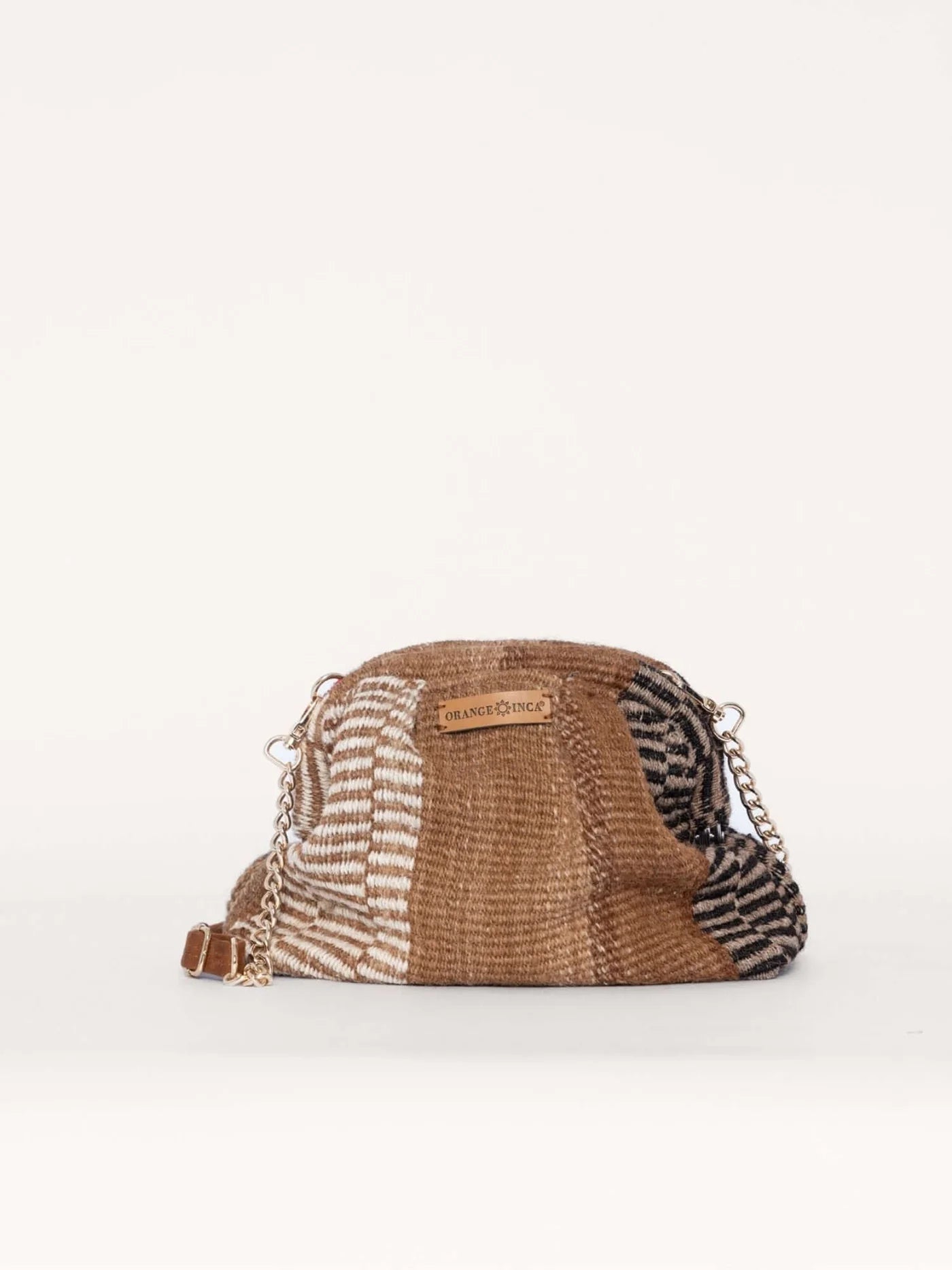 Luna Kiss Lock Frame Clutch - Alpaca in Browns
