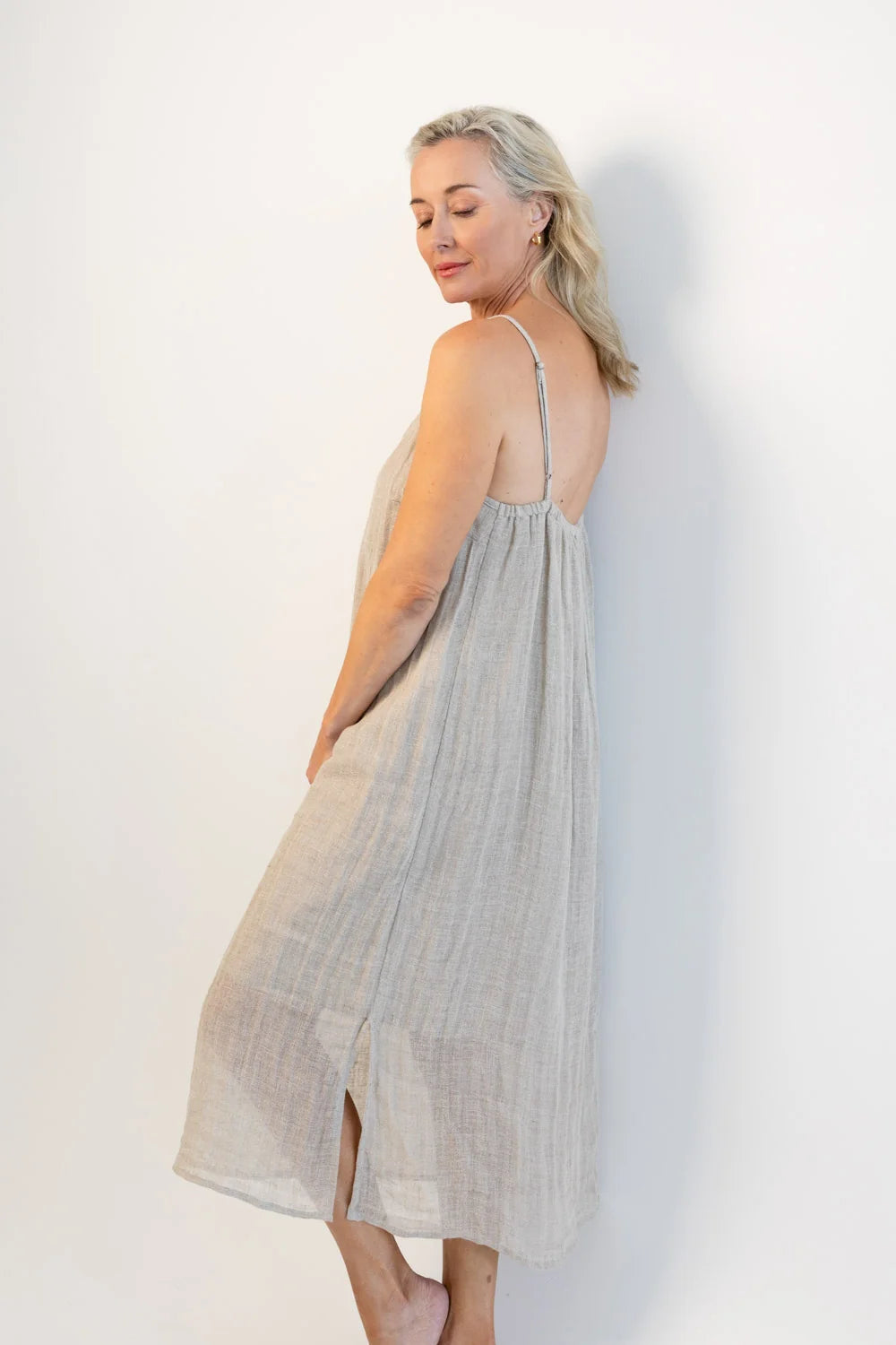 Luxe Linen  Midi - NATURAL