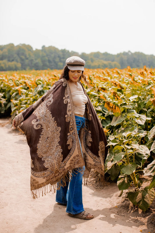 SWAN SONG KIMONO- CHOCOLATE