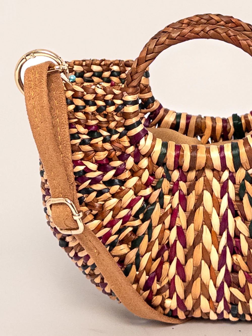 The Fiesta Mini Crosbody - Marbled Browns, Green and Burgundy
