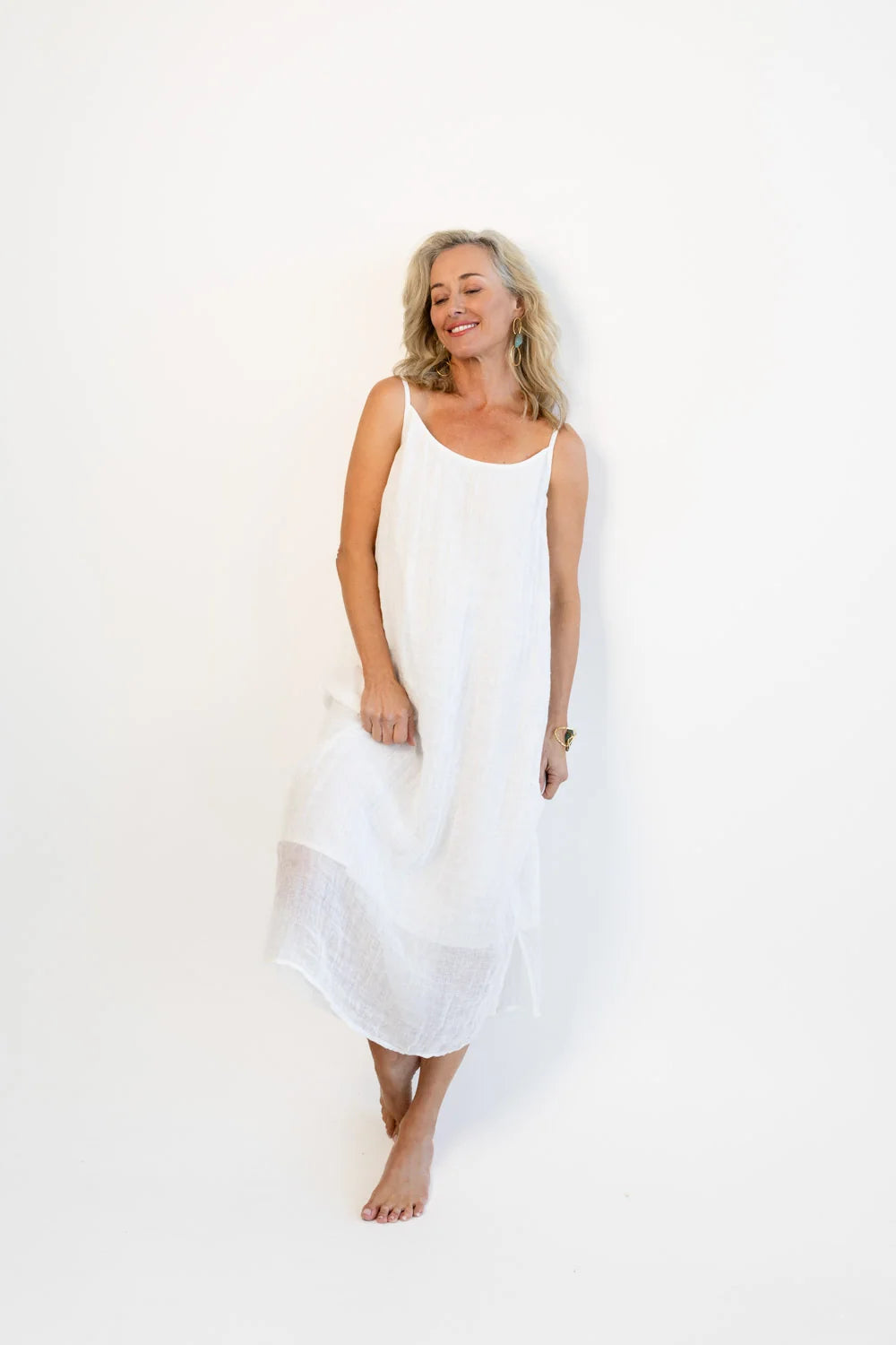 Luxe Linen Linen Midi - Off White