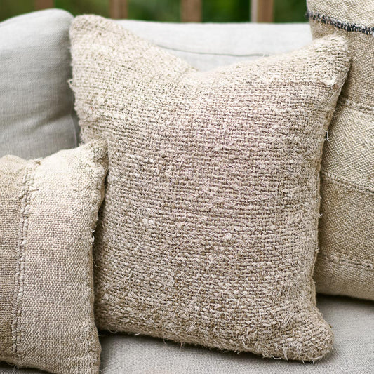 WABI CUSHION COVER 100% RECYCLED LINEN - NATURAL