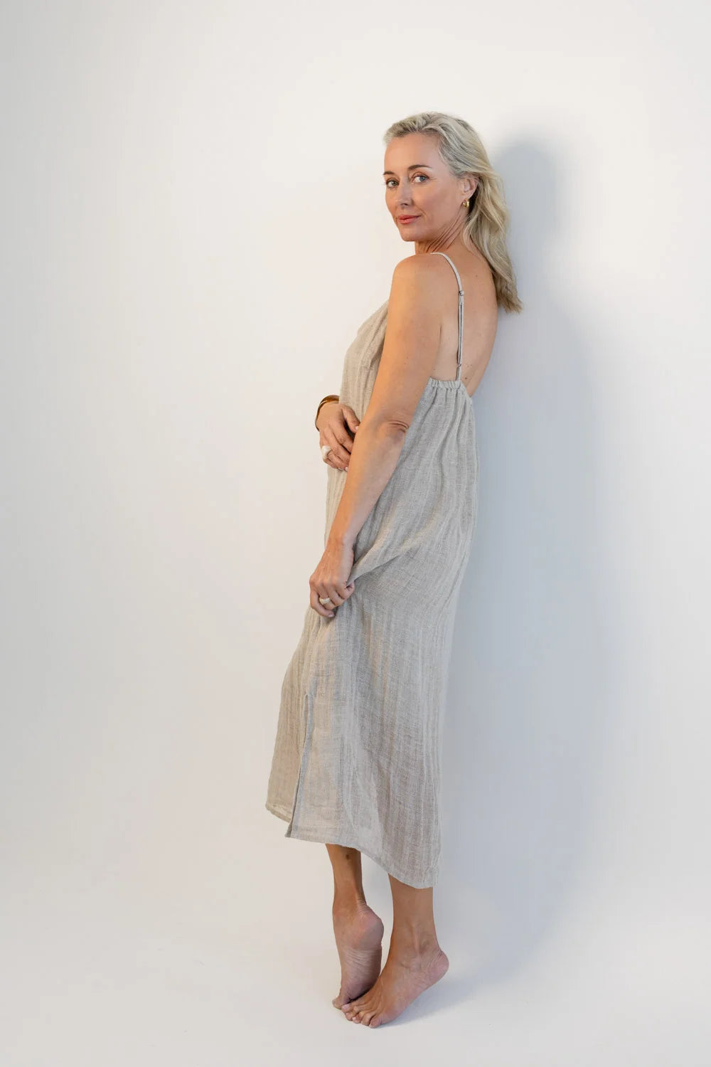 Luxe Linen  Midi - NATURAL