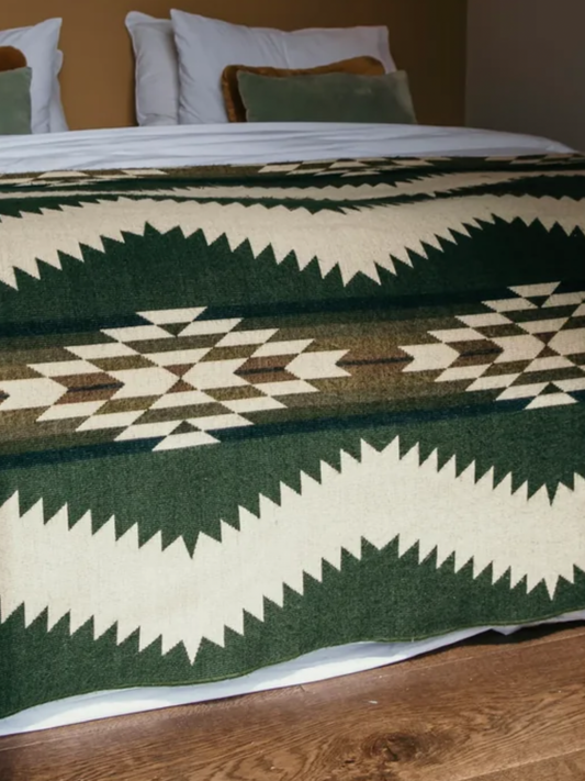 Tsachila Blanket - Forest Green