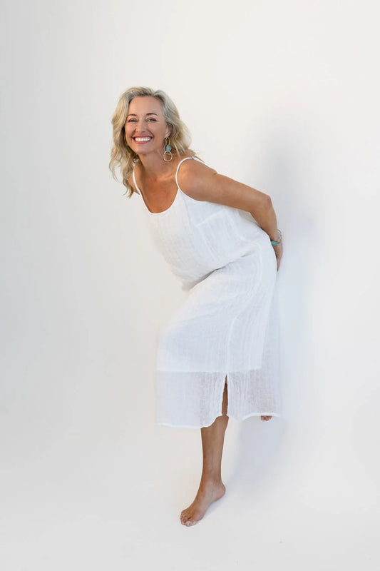 Luxe Linen  Midi - Off White