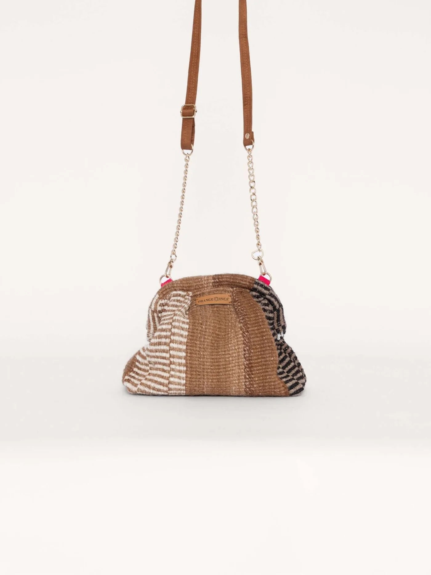 Luna Kiss Lock Frame Clutch - Alpaca in Browns